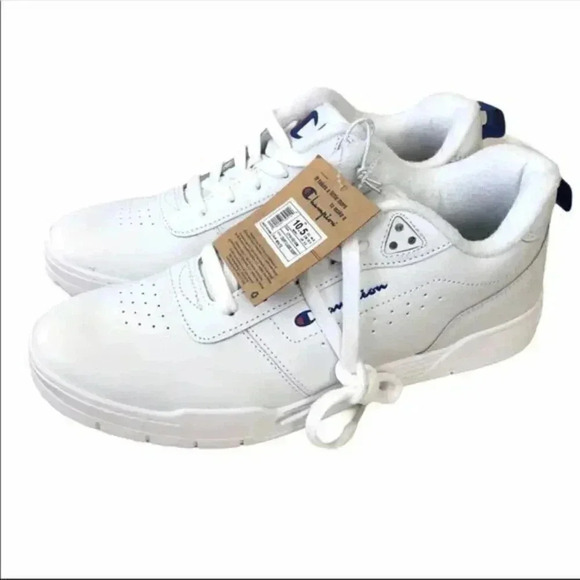 Champion NWT Men's White Sz 11‎ Court Classic Leather Sporty Round Toe Sneakers - Picture 1 of 9